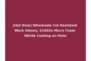 [Hot Item] Wholesale Cut Resistant Work Gloves, S1003n Micro Foam Nitrile Coating on Palm