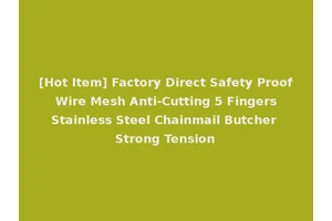[Hot Item] Factory Direct Safety Proof Wire Mesh Anti-Cutting 5 Fingers Stainless Steel Chainmail Butcher Strong Tension