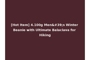 [Hot Item] 4.100g Men's Winter Beanie with Ultimate Balaclava for Hiking