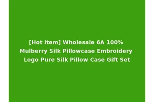 [Hot Item] Wholesale 6A 100% Mulberry Silk Pillowcase Embroidery Logo Pure Silk Pillow Case Gift Set
