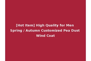 [Hot Item] High Quality for Men Spring / Autumn Customized Pea Dust Wind Coat