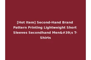 [Hot Item] Second-Hand Brand Pattern Printing Lightweight Short Sleeves Secondhand Men's T-Shirts