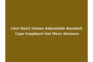 [Hot Item] Unisex Adjustable Baseball Caps Snapback Hat Mens Womens