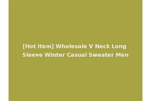 [Hot Item] Wholesale V Neck Long Sleeve Winter Casual Sweater Men