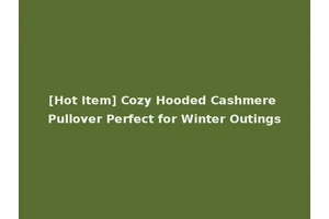 [Hot Item] Cozy Hooded Cashmere Pullover Perfect for Winter Outings