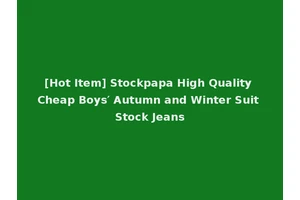 [Hot Item] Stockpapa High Quality Cheap Boys′ Autumn and Winter Suit Stock Jeans