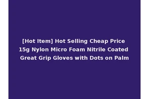 [Hot Item] Hot Selling Cheap Price 15g Nylon Micro Foam Nitrile Coated Great Grip Gloves with Dots on Palm