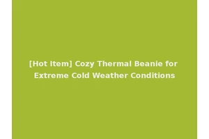 [Hot Item] Cozy Thermal Beanie for Extreme Cold Weather Conditions