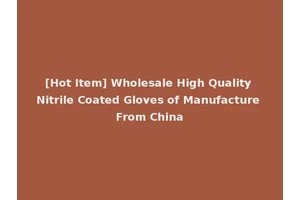[Hot Item] Wholesale High Quality Nitrile Coated Gloves of Manufacture From China