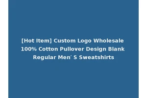 [Hot Item] Custom Logo Wholesale 100% Cotton Pullover Design Blank Regular Men′ S Sweatshirts