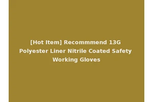 [Hot Item] Recommmend 13G Polyester Liner Nitrile Coated Safety Working Gloves