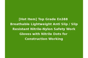 [Hot Item] Top Grade En388 Breathable Lightweight Anti Slip / Slip Resistant Nitrile-Nylon Safety Work Gloves with Nitrile Dots for Construction Working