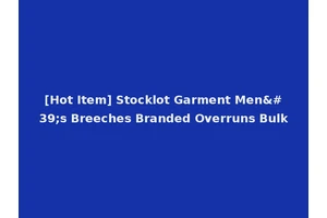 [Hot Item] Stocklot Garment Men's Breeches Branded Overruns Bulk