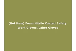 [Hot Item] Foam Nitrile Coated Safety Work Gloves /Labor Gloves
