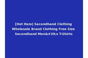 [Hot Item] Secondhand Clothing Wholesale Brand Clothing Free Size Secondhand Men's T-Shirts