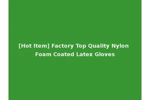 [Hot Item] Factory Top Quality Nylon Foam Coated Latex Gloves