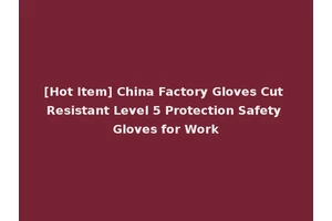 [Hot Item] China Factory Gloves Cut Resistant Level 5 Protection Safety Gloves for Work