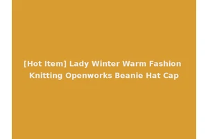 [Hot Item] Lady Winter Warm Fashion Knitting Openworks Beanie Hat Cap