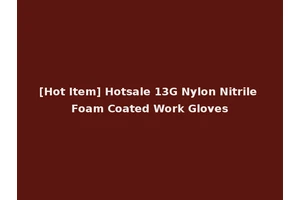 [Hot Item] Hotsale 13G Nylon Nitrile Foam Coated Work Gloves