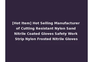 [Hot Item] Hot Selling Manufacturer of Cutting Resistant Nylon Sand Nitrile Coated Gloves Safety Work Strip Nylon Frosted Nitrile Gloves