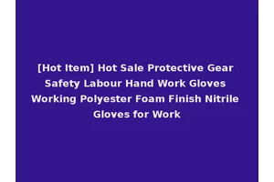 [Hot Item] Hot Sale Protective Gear Safety Labour Hand Work Gloves Working Polyester Foam Finish Nitrile Gloves for Work
