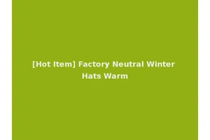 [Hot Item] Factory Neutral Winter Hats Warm
