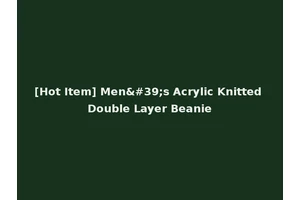 [Hot Item] Men's Acrylic Knitted Double Layer Beanie