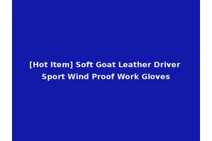 [Hot Item] Soft Goat Leather Driver Sport Wind Proof Work Gloves