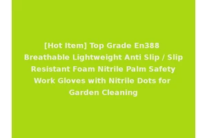 [Hot Item] Top Grade En388 Breathable Lightweight Anti Slip / Slip Resistant Foam Nitrile Palm Safety Work Gloves with Nitrile Dots for Garden Cleaning