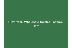 [Hot Item] Wholesale Knitted Fashion Hats