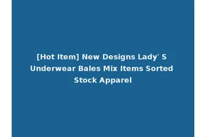 [Hot Item] New Designs Lady′ S Underwear Bales Mix Items Sorted Stock Apparel