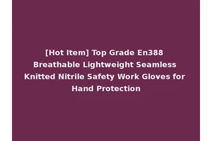 [Hot Item] Top Grade En388 Breathable Lightweight Seamless Knitted Nitrile Safety Work Gloves for Hand Protection