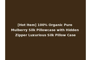 [Hot Item] 100% Organic Pure Mulberry Silk Pillowcase with Hidden Zipper Luxurious Silk Pillow Case