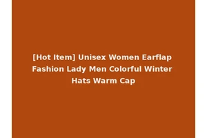 [Hot Item] Unisex Women Earflap Fashion Lady Men Colorful Winter Hats Warm Cap