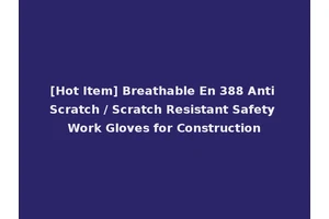 [Hot Item] Breathable En 388 Anti Scratch / Scratch Resistant Safety Work Gloves for Construction