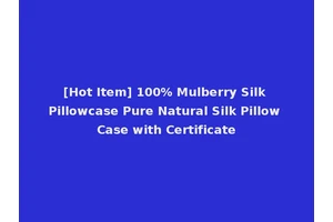 [Hot Item] 100% Mulberry Silk Pillowcase Pure Natural Silk Pillow Case with Certificate