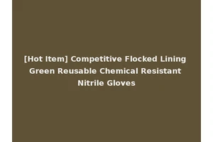 [Hot Item] Competitive Flocked Lining Green Reusable Chemical Resistant Nitrile Gloves