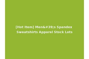 [Hot Item] Men's Spandex Sweatshirts Apparel Stock Lots
