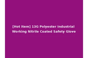 [Hot Item] 13G Polyester Industrial Working Nitrile Coated Safety Glove