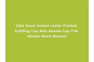 [Hot Item] Unisex Letter Printed Knitting Cap Mea Beanie Cap Y2K Winter Warm Bonnet