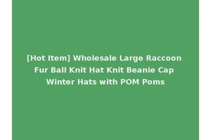[Hot Item] Wholesale Large Raccoon Fur Ball Knit Hat Knit Beanie Cap Winter Hats with POM Poms