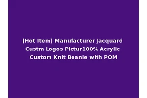 [Hot Item] Manufacturer Jacquard Custm Logos Pictur100% Acrylic Custom Knit Beanie with POM