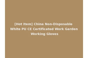 [Hot Item] China Non-Disposable White PU CE Certificated Work Garden Working Gloves