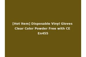 [Hot Item] Disposable Vinyl Gloves Clear Color Powder Free with CE En455