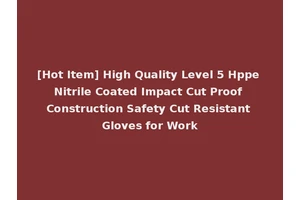[Hot Item] High Quality Level 5 Hppe Nitrile Coated Impact Cut Proof Construction Safety Cut Resistant Gloves for Work
