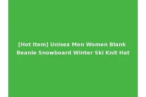 [Hot Item] Unisex Men Women Blank Beanie Snowboard Winter Ski Knit Hat