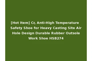 [Hot Item] Cr, Anti-High Temperature Safety Shoe for Heavy Casting Site Air Hole Design Durable Rubber Outsole Work Shoe HSB274