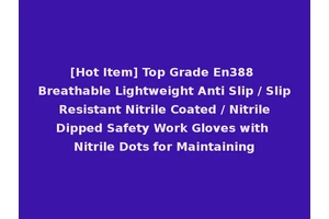 [Hot Item] Top Grade En388 Breathable Lightweight Anti Slip / Slip Resistant Nitrile Coated / Nitrile Dipped Safety Work Gloves with Nitrile Dots for Maintaining