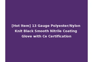 [Hot Item] 13 Gauge Polyester/Nylon Knit Black Smooth Nitrile Coating Glove with Ce Certification