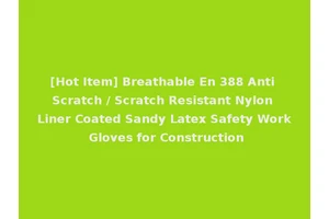 [Hot Item] Breathable En 388 Anti Scratch / Scratch Resistant Nylon Liner Coated Sandy Latex Safety Work Gloves for Construction